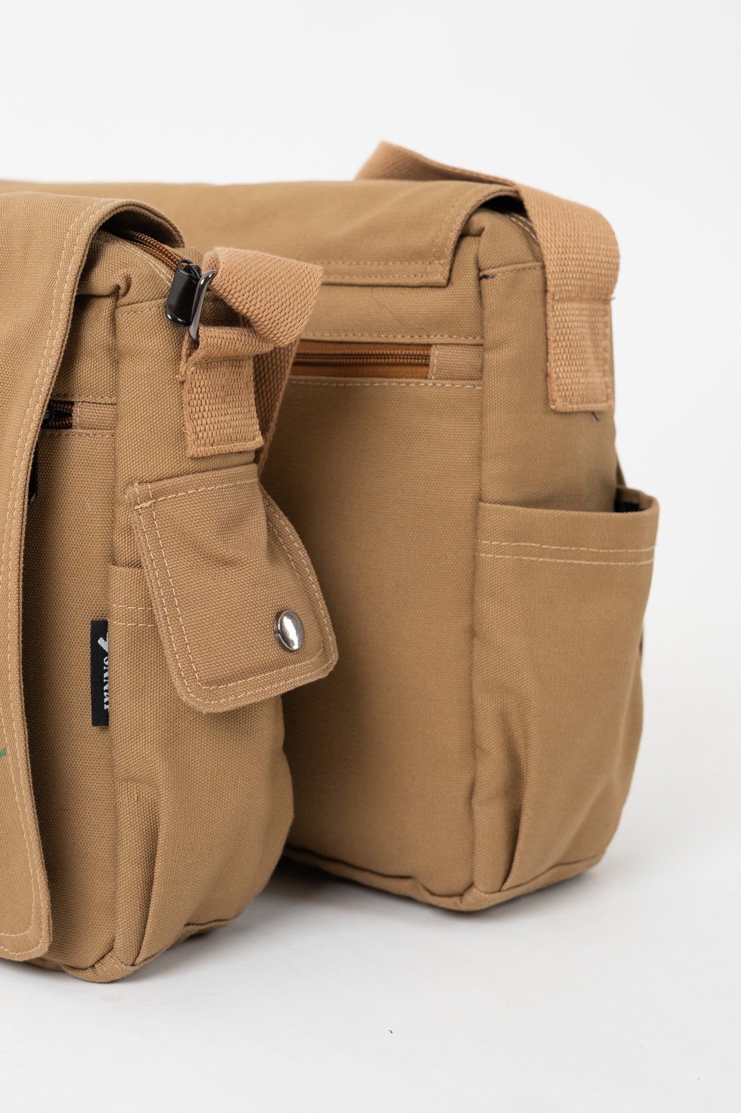 Beige Fine Run Messenger Bag