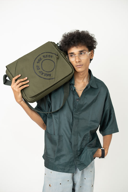 Olive Fine Run Messenger Bag